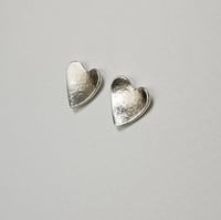 Image 4 of STERLING SILVER HEART STUDS ~ individually hand made 