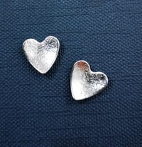 Image 2 of STERLING SILVER HEART STUDS ~ individually hand made 