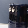 STERLING SILVER HEART DROP EARRINGS~ individually hand made 