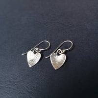 Image 4 of STERLING SILVER HEART DROP EARRINGS~ individually hand made 