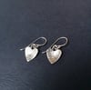 STERLING SILVER HEART DROP EARRINGS~ individually hand made 