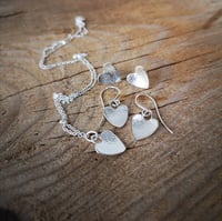 Image 5 of STERLING SILVER HEART DROP EARRINGS~ individually hand made 
