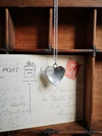 Image 3 of LARGE STERLING SILVER HEART PENDANT ~ individually handmade