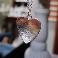 Image 2 of LARGE STERLING SILVER HEART PENDANT ~ individually handmade