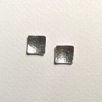 Image 3 of STERLING SILVER SQUARE STUDS ~ 10mm ~ individually hand made 