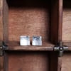 STERLING SILVER SQUARE STUDS ~ 10mm ~ individually hand made 