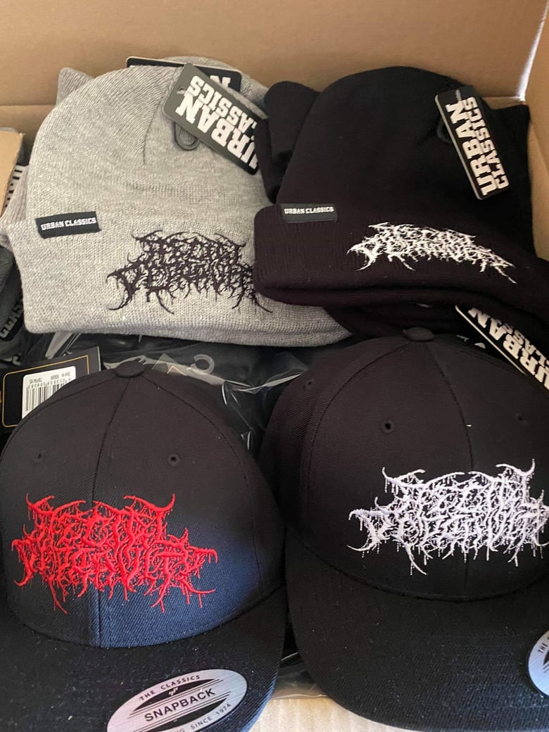 Image of Rectal Depravity Beanie grey-black/black-white