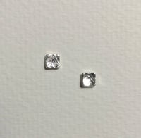 Image 2 of STERLING SILVER SQUARE STUDS ~ 4mm ~ individually handmade 