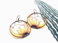 Image 4 of Copper Sunflower Earrings 