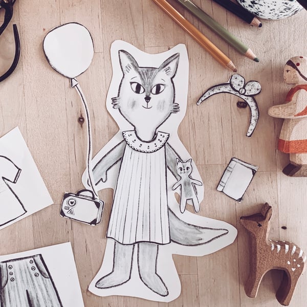 Image of Fox Paper Dolls