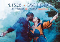Blue & Orange Save the Date