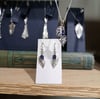 DROP EARRINGS ~ STERLING SILVER FEATHERS WITH SAPPHIRES