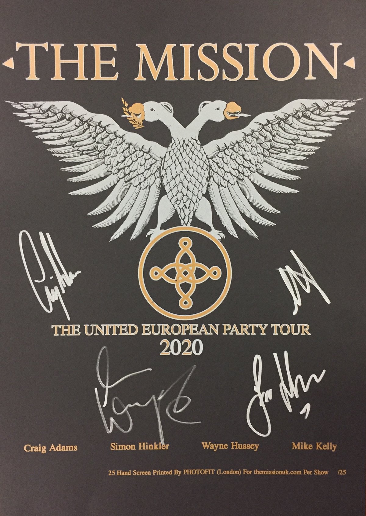 Image of The Mission - The United European Tour 2020 Screen Print Poster 