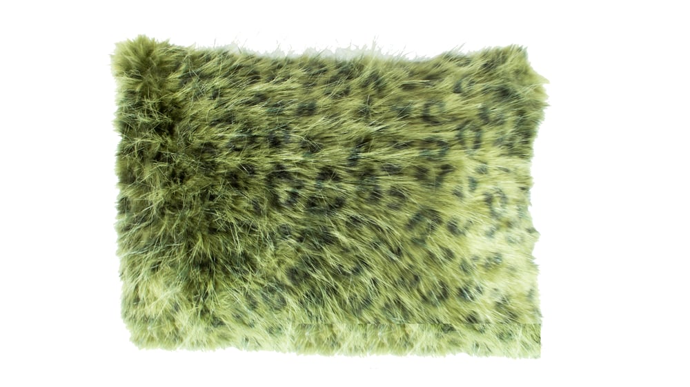 Image of Green Leopard Fur Pillow
