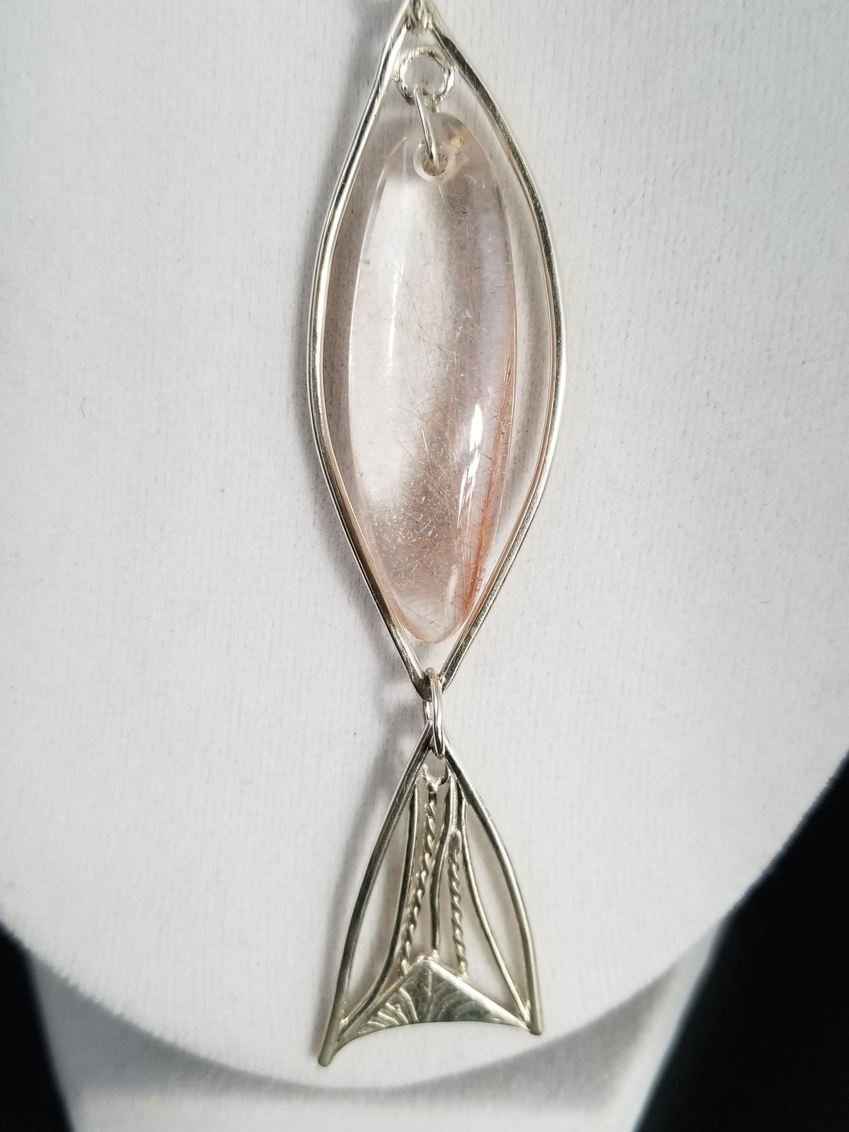 Rutilated cheapest Quartz Pendant w/ Sterling Silver Necklace