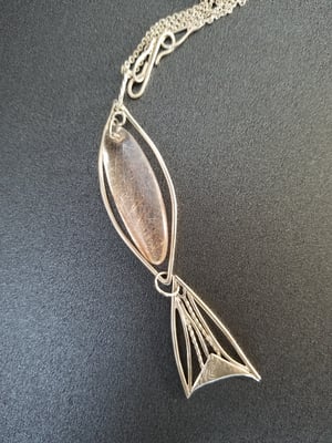 Rutilated Quartz/Sterling Fish Necklace
