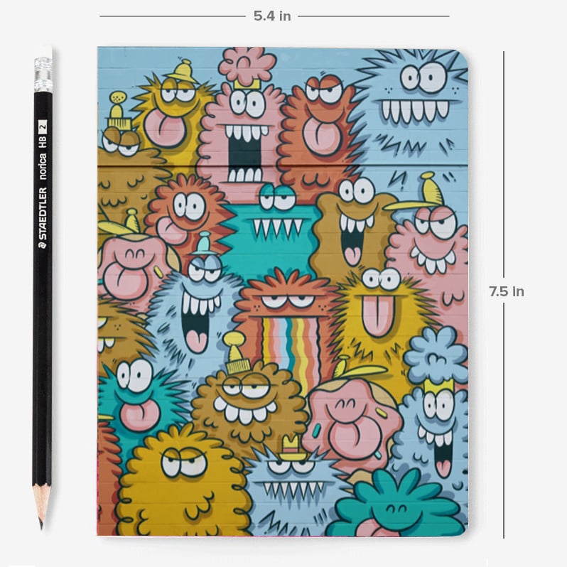 Image of LARGE NOTEBOOK - ALOHA MONSTERS 