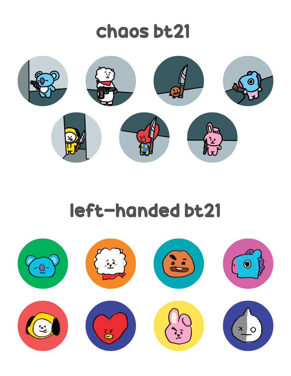 BT21 & Hamjin Buttons