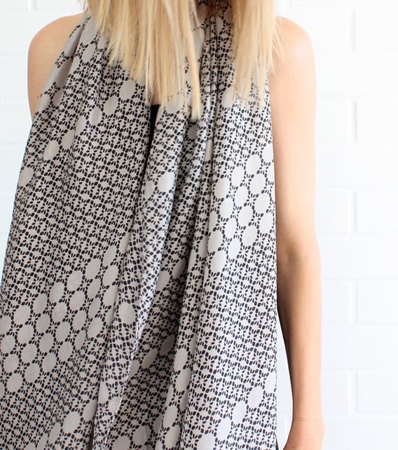 Image of Diamond Print Silk Habotai Scarf