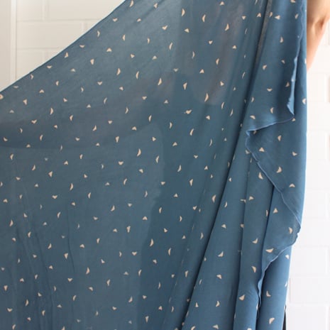 Image of Wax Print Viscose Georgette Blue/Mocha