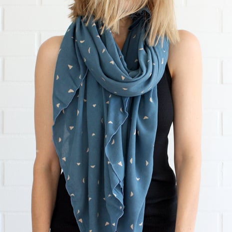 Image of Wax Print Viscose Georgette Blue/Mocha