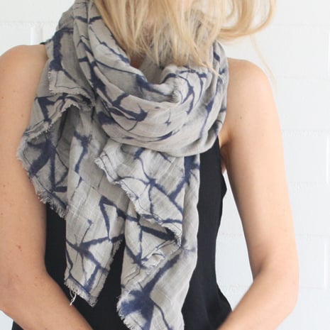 Image of Paper print double layer cotton scarf