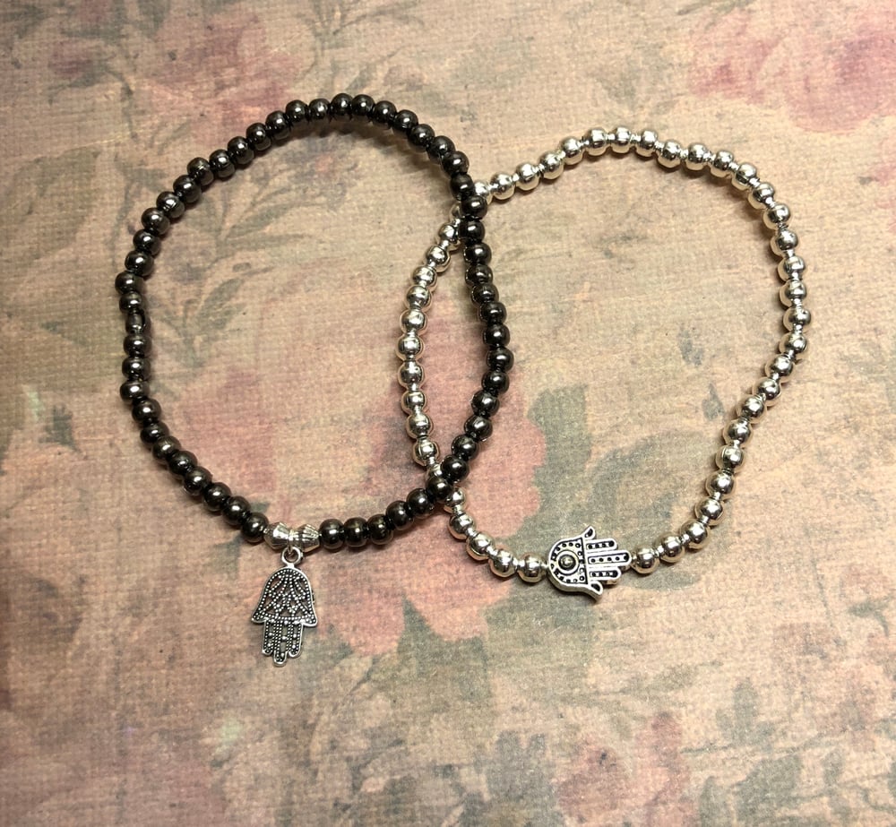 Image of Silver plated stacking bracelets - Silver or Gun Metal 