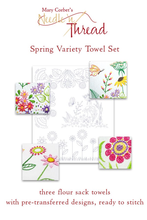 Image of Ready-to-Stitch Spring Variety Towel Set