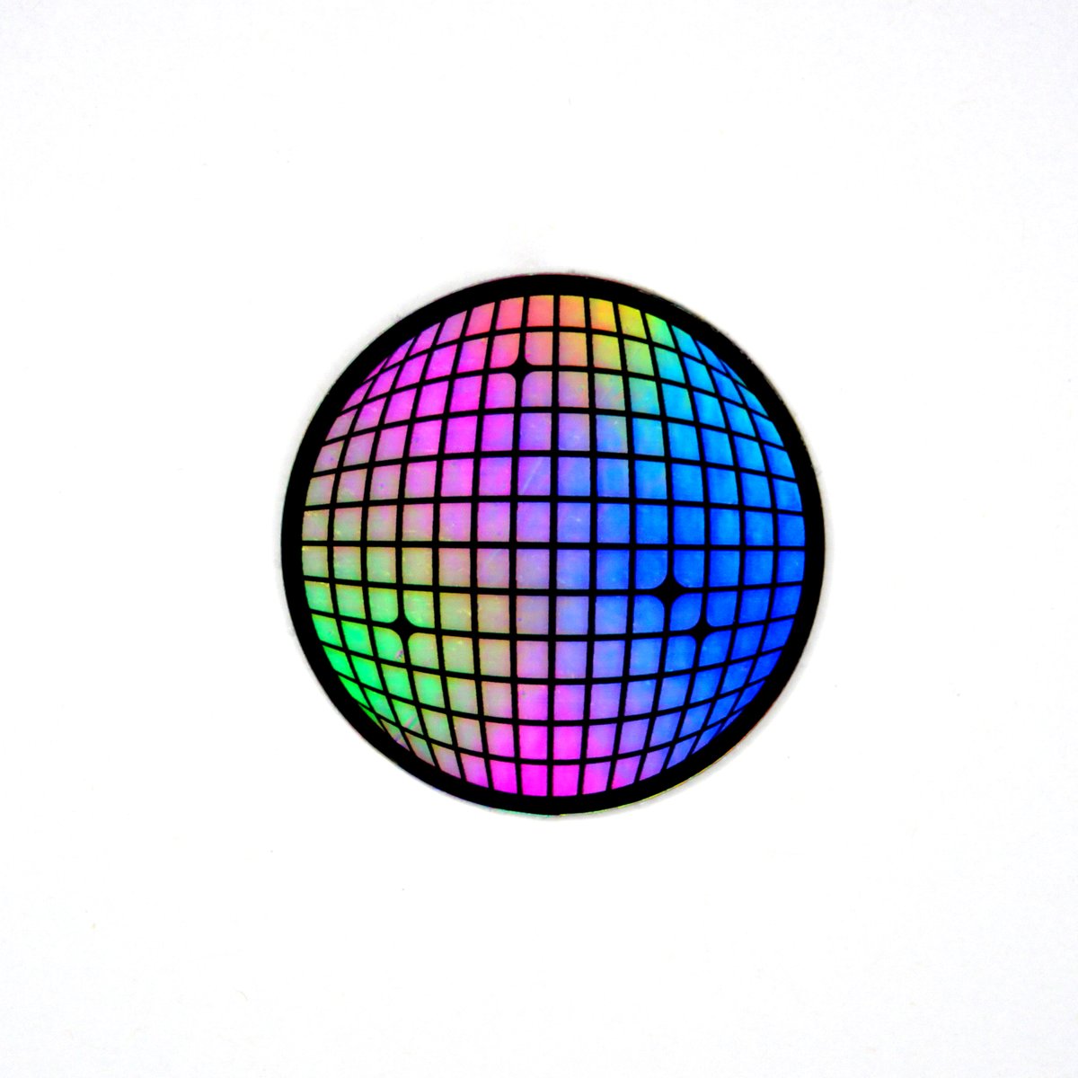 Sticker disco ball isolated on white 