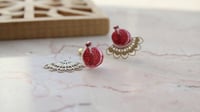 Anar Earrings, Grenade & Feathers