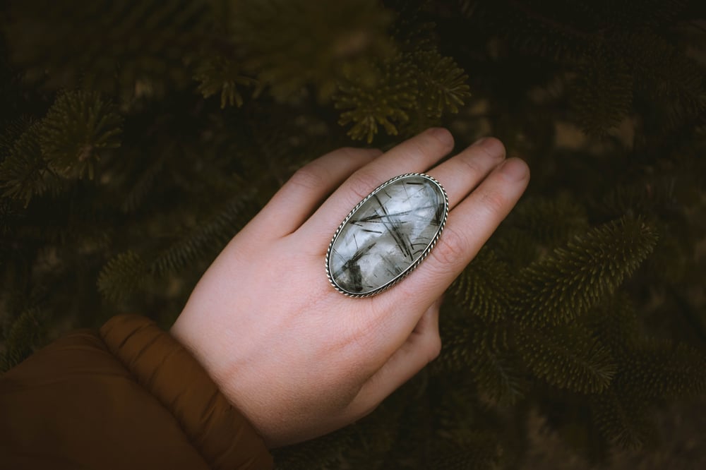 Image of Black Rutile Ring or Pendant