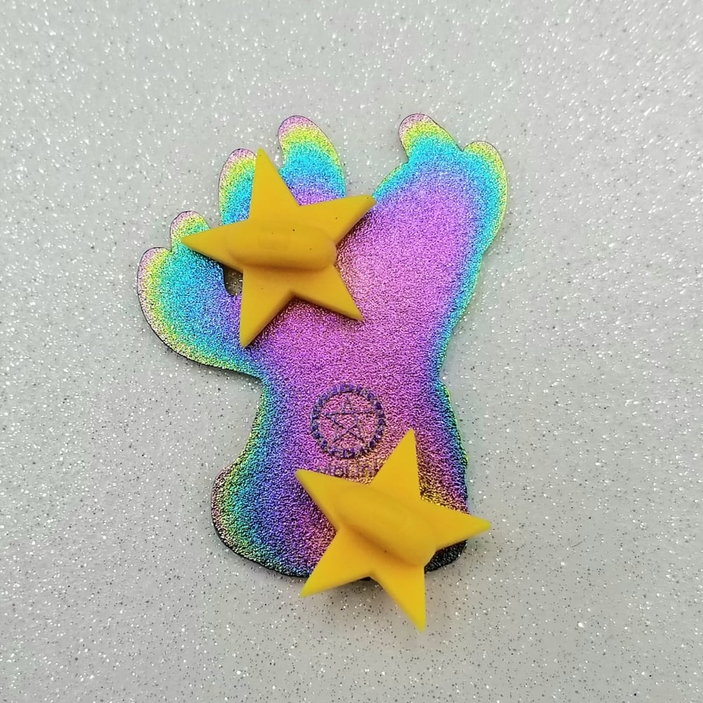 Rainbow Jackalope Pin
