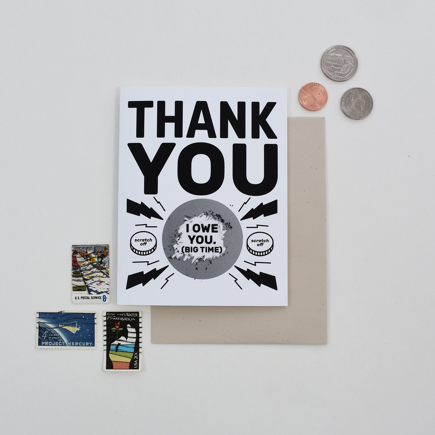 Image of I Owe You Thank You Scratch Card