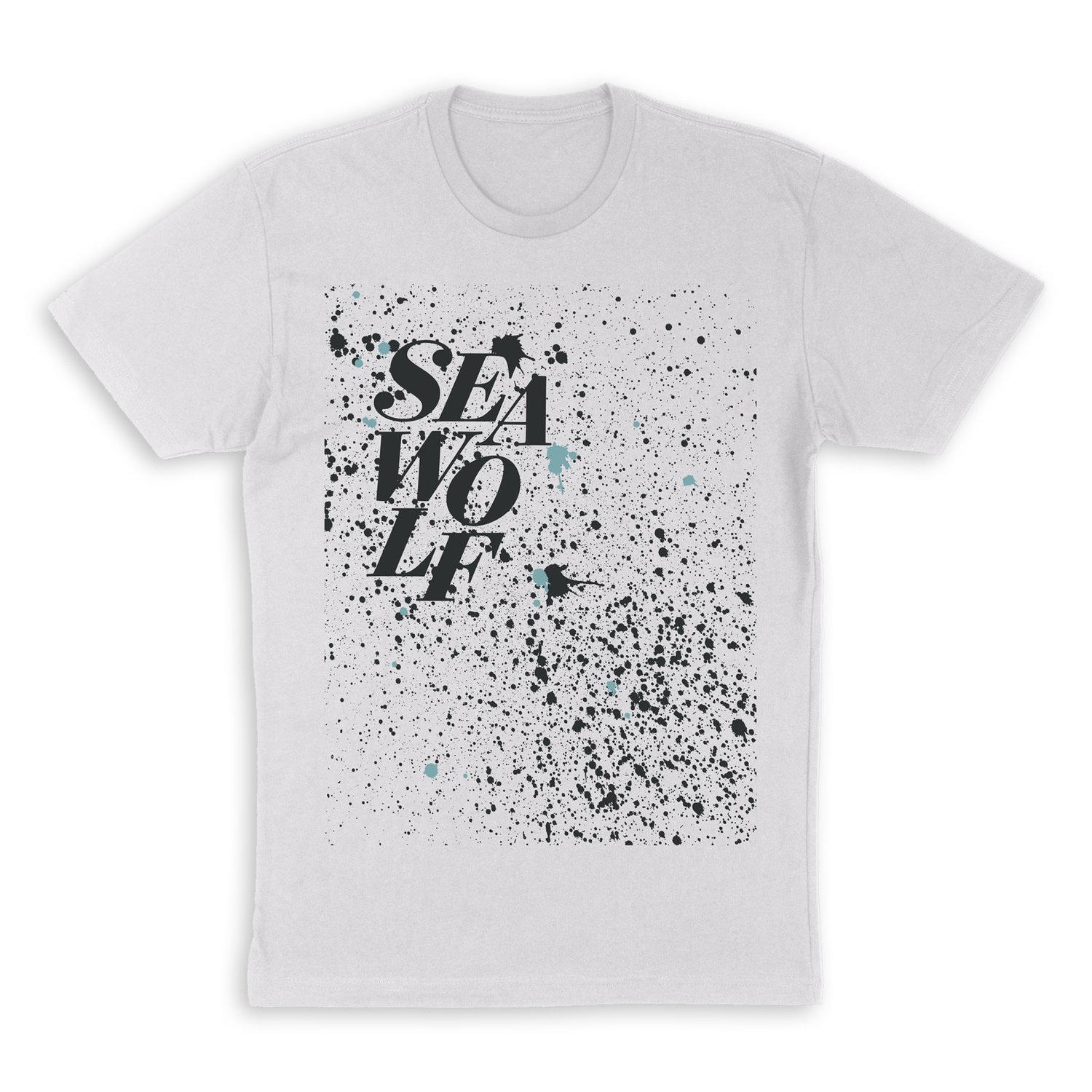 white and silver graphic tee