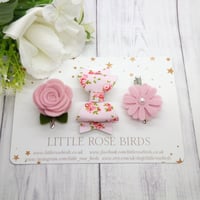 Image 2 of Pink Floral Bow Set 