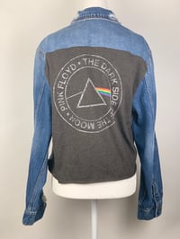 Image 1 of DISTRESSED DENIM JACKET PINK FLOYD