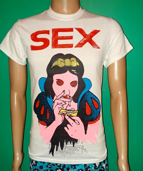 Image of Snow White SEX oversized design white tshirt