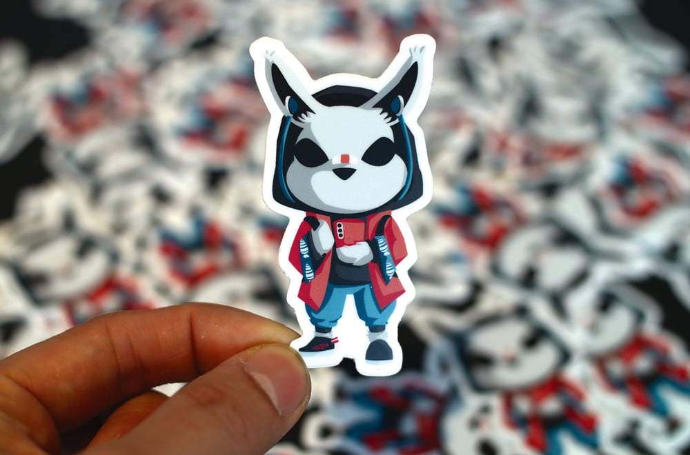 Image of Chibi Transit Rabbit Vinyl Sticker