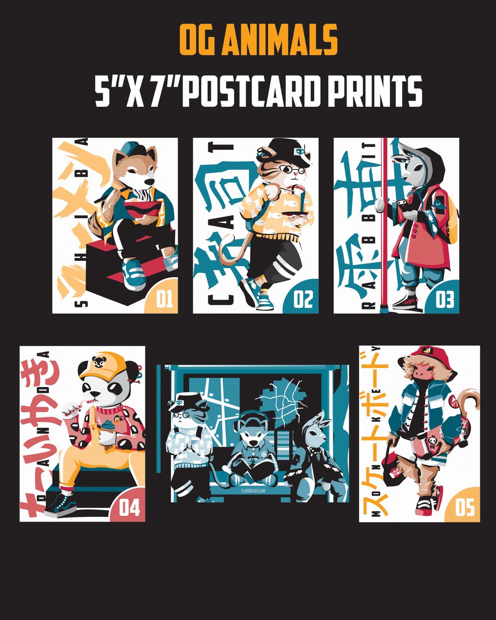 Image of OG Animals 5"x7" Postcard Prints