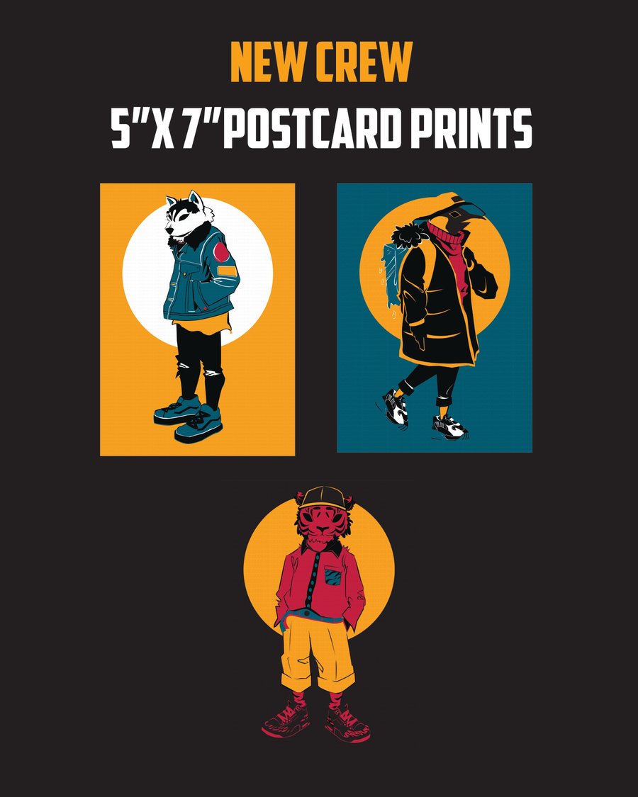 Image of New Crew 5"x7" Postcard Prints