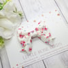 White Fabric Floral Bow
