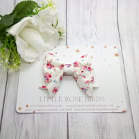Image 2 of White Fabric Floral Bow