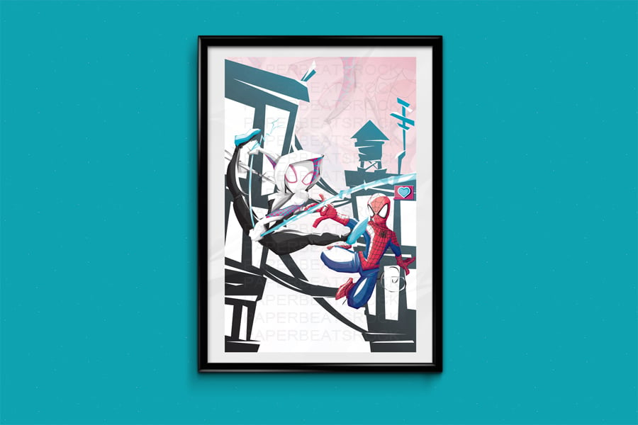 Image of Spiderman and Spidergwen