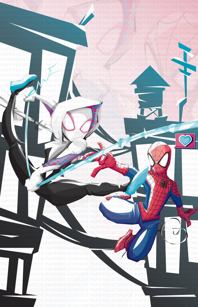 Image of Spiderman and Spidergwen