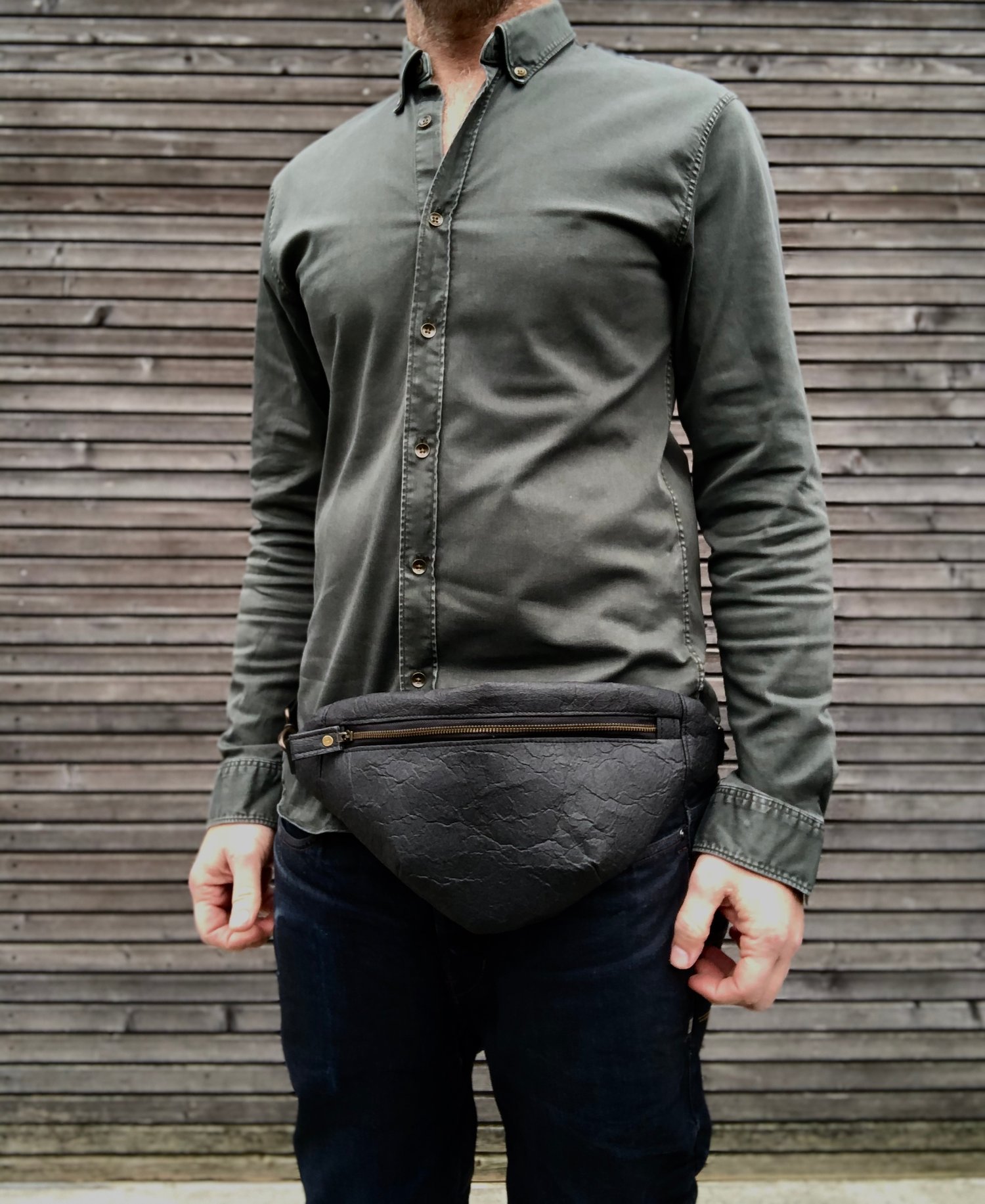Image of Pinatex fanny pack / vegan belt bag / sling bag/ chest bag unisex collection