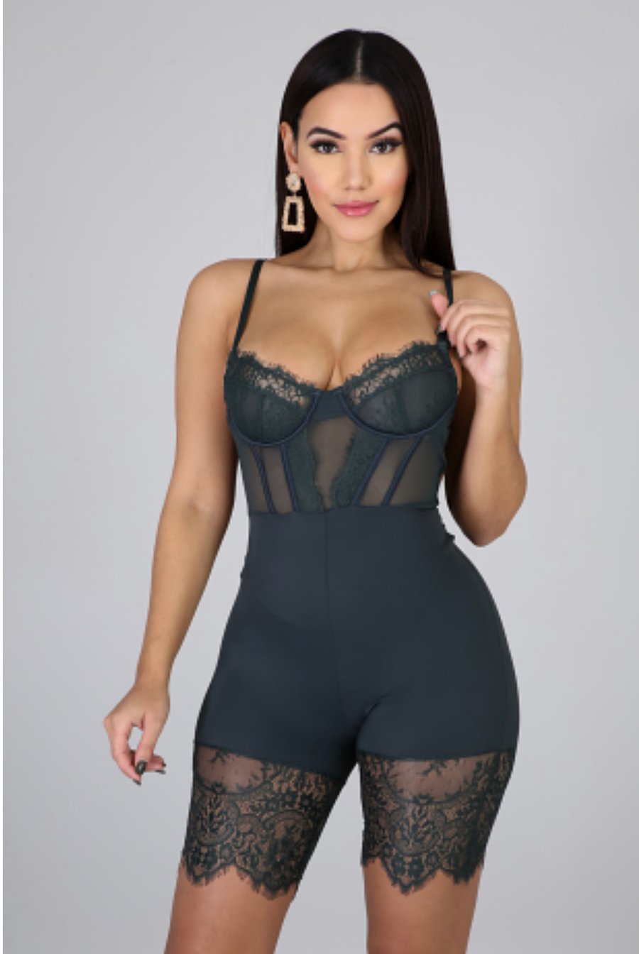 Image of Sheer Lace Romper