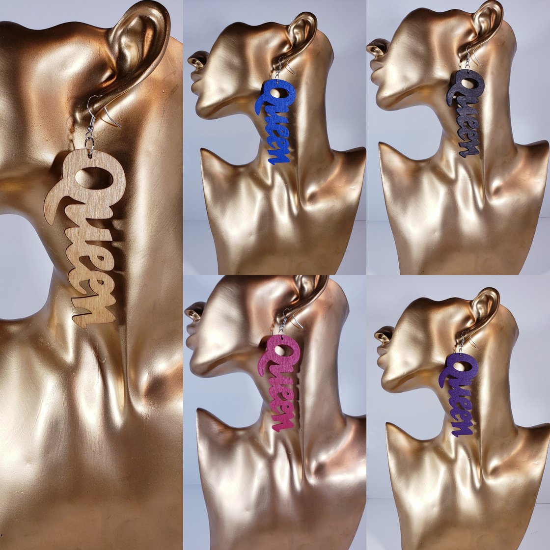 Image of Worded Queen Earrings