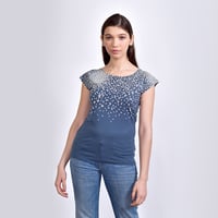 Image 1 of DenimPinwheel Bamboo T