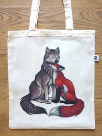 Fox and Wolf Tote Bag