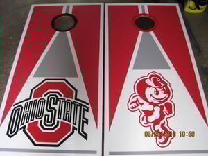 Image of QUALITY OHIO STATE CORNHOLE BOARDS AND BAGS